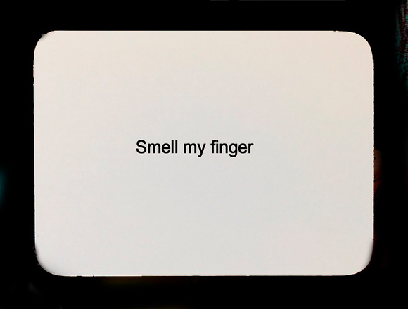 smell my finger oblique strategy card SMELL MY FINGER FLT