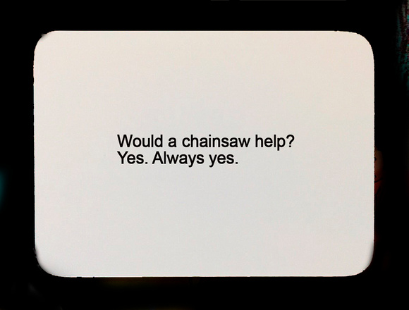 chainsaw oblique strategy card template FLT