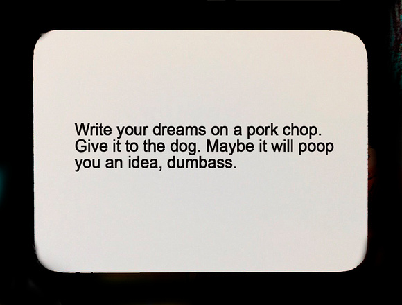 write your dreams on a pork chop FLT